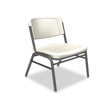Iceberg Rough N Ready Wide-format Big And Tall Stack Chair, Supports Up To 500 Lb, Black Seat-back, Silver Base, 4-carton freeshipping - TVN Wholesale